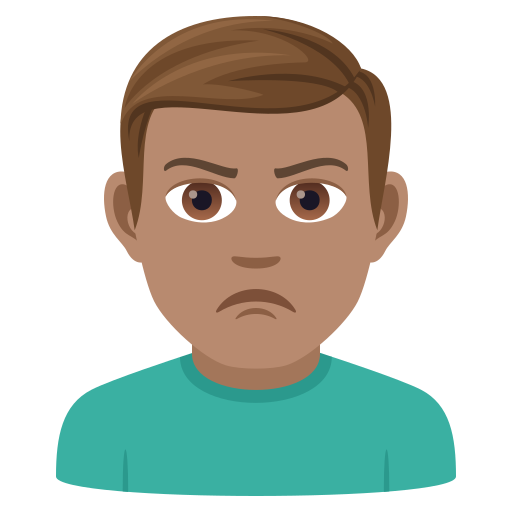Man Pouting: Medium Skin Tone on JoyPixels