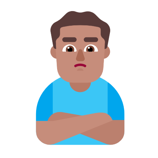 Man Pouting: Medium Skin Tone on Microsoft Fluent