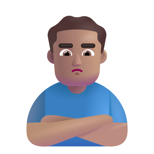 Man Pouting: Medium Skin Tone on Microsoft 3D