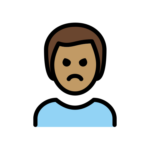 Man Pouting: Medium Skin Tone on OpenMoji