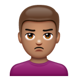 Man Pouting: Medium Skin Tone on WhatsApp