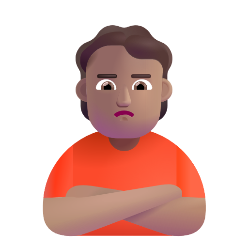 Person With Pouting Face: Medium Skin Tone on Microsoft 3D