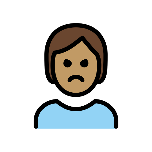 Person With Pouting Face: Medium Skin Tone on OpenMoji