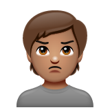 Person With Pouting Face: Medium Skin Tone on WhatsApp