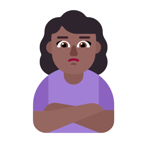 Woman Pouting: Medium-Dark Skin Tone on Microsoft Fluent