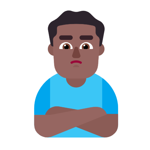 Man Pouting: Medium-Dark Skin Tone on Microsoft Fluent