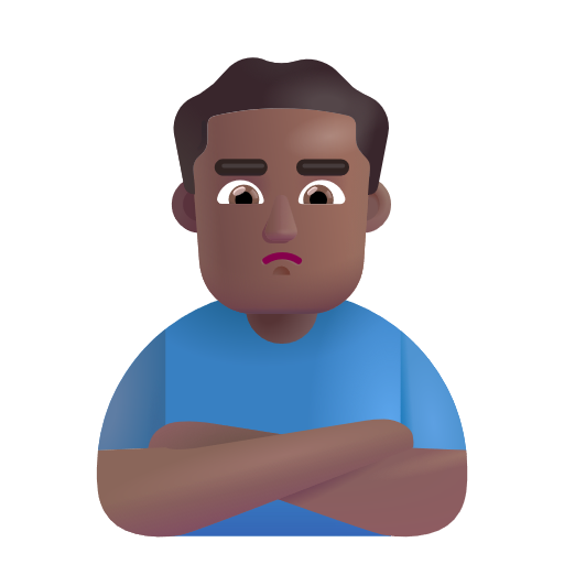 Man Pouting: Medium-Dark Skin Tone on Microsoft 3D