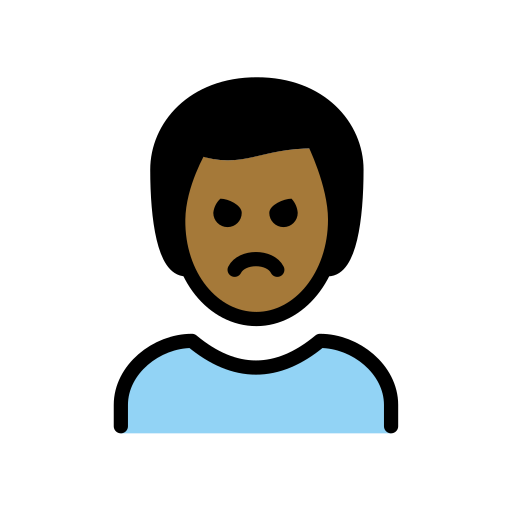 Man Pouting: Medium-Dark Skin Tone on OpenMoji