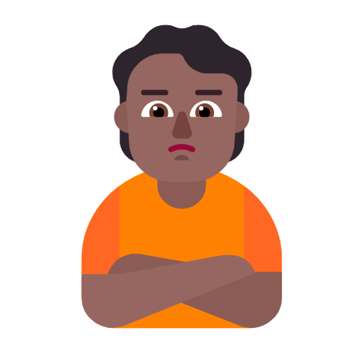 Person With Pouting Face: Medium-Dark Skin Tone on Microsoft Fluent
