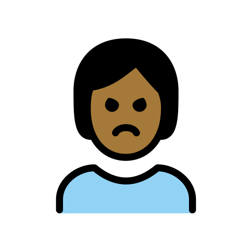 Person With Pouting Face: Medium-Dark Skin Tone on OpenMoji
