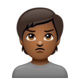 Person With Pouting Face: Medium-Dark Skin Tone on WhatsApp