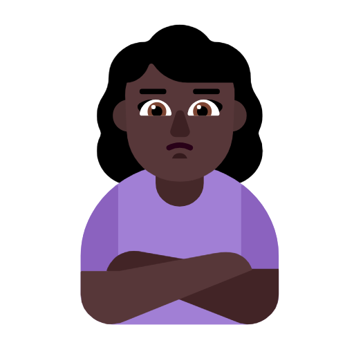 Woman Pouting: Dark Skin Tone on Microsoft Fluent