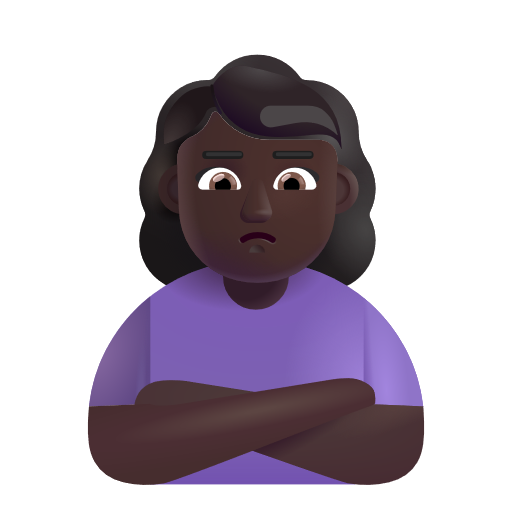 Woman Pouting: Dark Skin Tone on Microsoft 3D