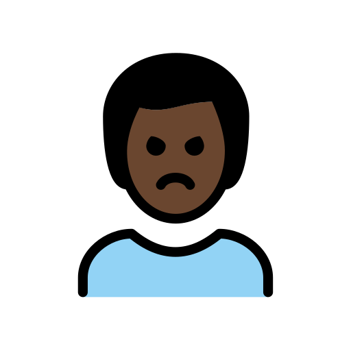 Man Pouting: Dark Skin Tone on OpenMoji