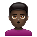 Man Pouting: Dark Skin Tone on WhatsApp