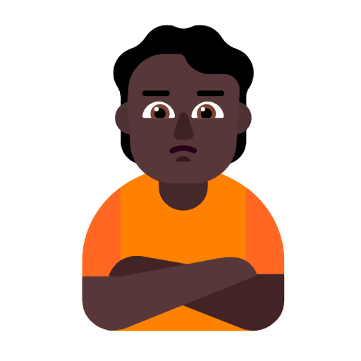 Person With Pouting Face: Dark Skin Tone on Microsoft Fluent