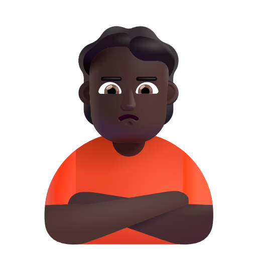 Person With Pouting Face: Dark Skin Tone on Microsoft 3D