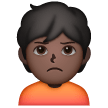 Person With Pouting Face: Dark Skin Tone on Samsung