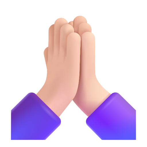 Person With Folded Hands: Light Skin Tone on Microsoft 3D
