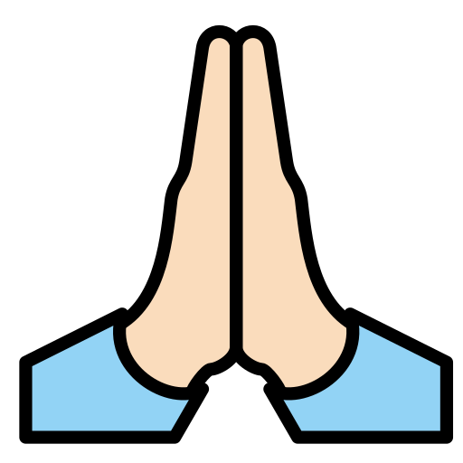 Person With Folded Hands: Light Skin Tone on OpenMoji
