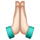 Person With Folded Hands: Light Skin Tone on WhatsApp