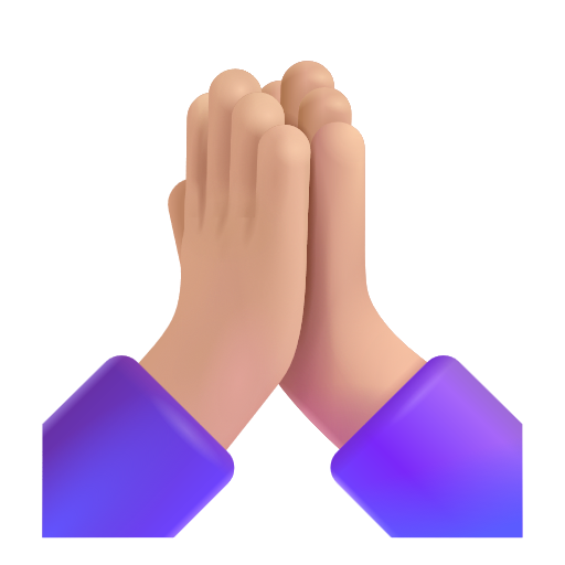 Person With Folded Hands: Medium-Light Skin Tone on Microsoft 3D