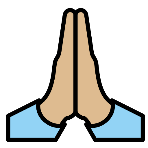 Person With Folded Hands: Medium-Light Skin Tone on OpenMoji