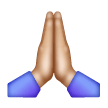 Person With Folded Hands: Medium-Light Skin Tone on Samsung
