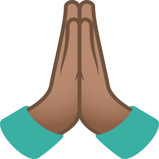 Person With Folded Hands: Medium Skin Tone on JoyPixels