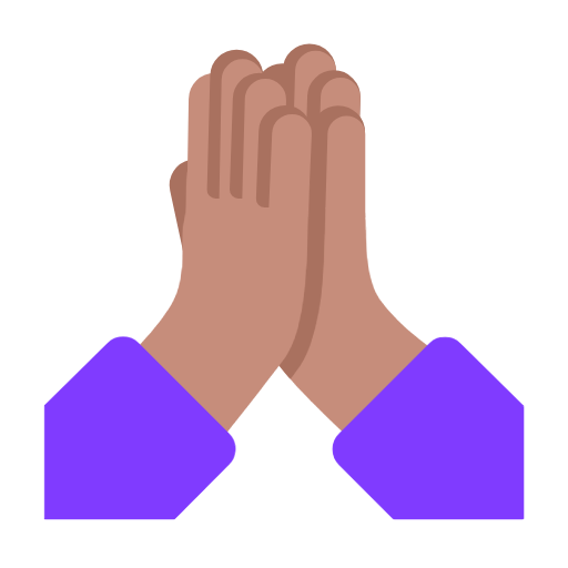 Person With Folded Hands: Medium Skin Tone on Microsoft Fluent