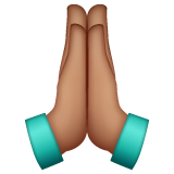Person With Folded Hands: Medium Skin Tone on WhatsApp