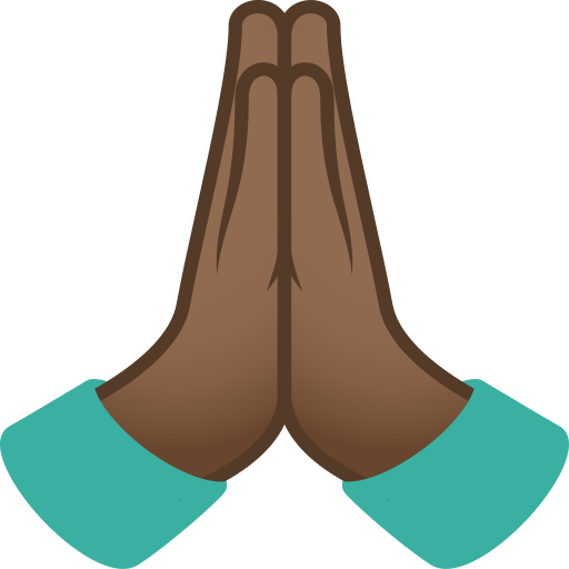 Person With Folded Hands: Medium-Dark Skin Tone on JoyPixels