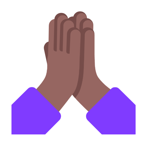 Person With Folded Hands: Medium-Dark Skin Tone on Microsoft Fluent