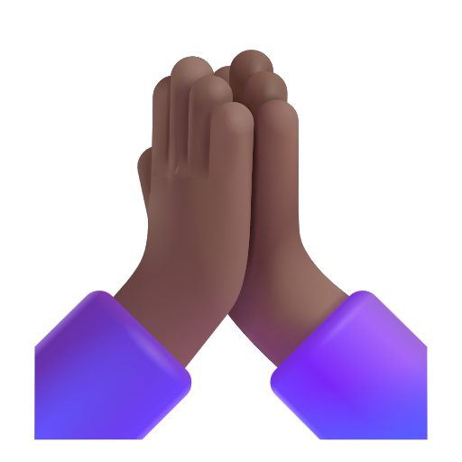 Person With Folded Hands: Medium-Dark Skin Tone on Microsoft 3D