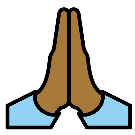 Person With Folded Hands: Medium-Dark Skin Tone on OpenMoji