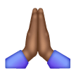 Person With Folded Hands: Medium-Dark Skin Tone on Samsung