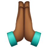 Person With Folded Hands: Medium-Dark Skin Tone on WhatsApp