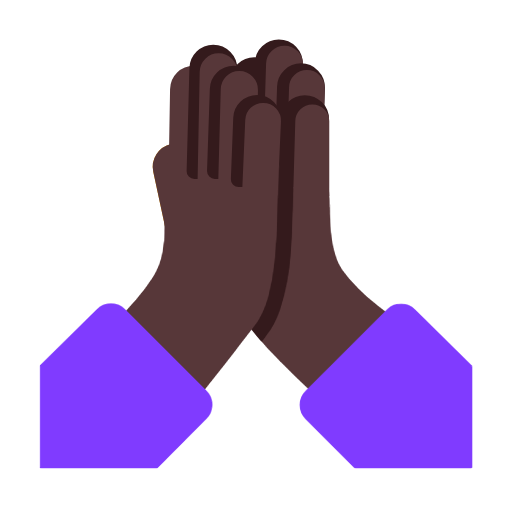 Person With Folded Hands: Dark Skin Tone on Microsoft Fluent