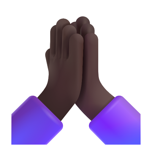 Person With Folded Hands: Dark Skin Tone on Microsoft 3D