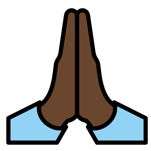 Person With Folded Hands: Dark Skin Tone on OpenMoji
