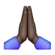 Person With Folded Hands: Dark Skin Tone on Samsung