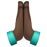 Person With Folded Hands: Dark Skin Tone on WhatsApp