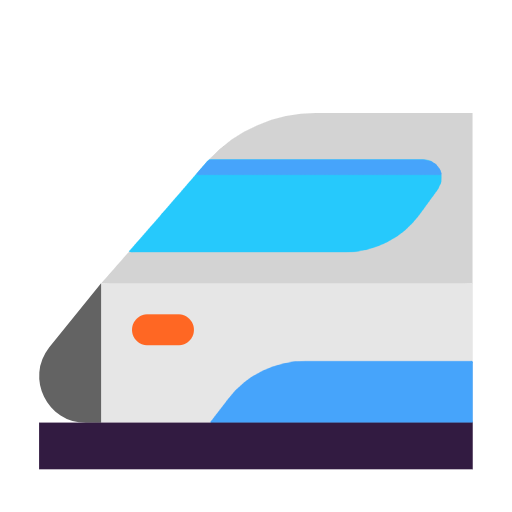 High-speed Train With Bullet Nose on Microsoft Fluent