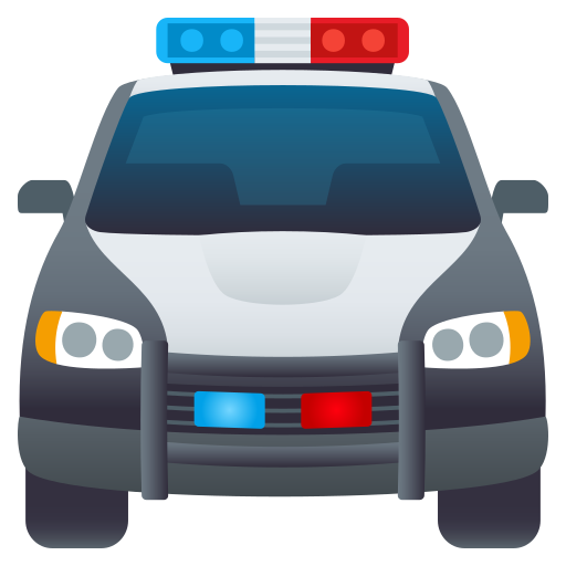 Oncoming Police Car on JoyPixels