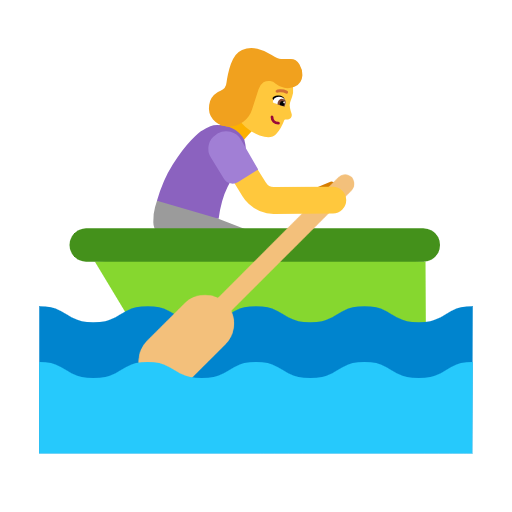 Woman Rowing Boat on Microsoft Fluent