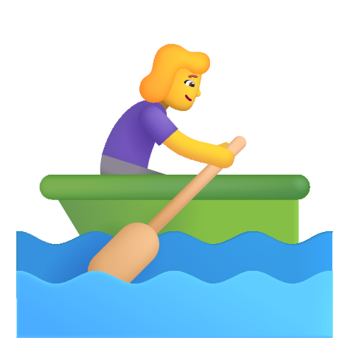 Woman Rowing Boat on Microsoft 3D