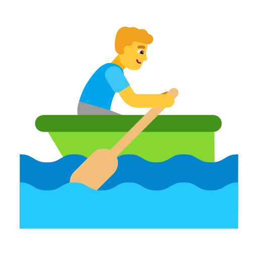 Man Rowing Boat on Microsoft Fluent
