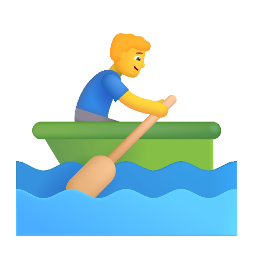 Man Rowing Boat on Microsoft 3D