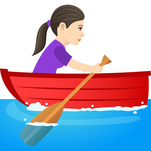 Woman Rowing Boat: Light Skin Tone on JoyPixels