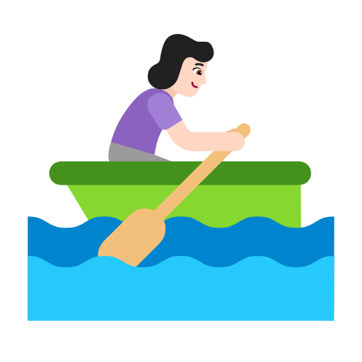 Woman Rowing Boat: Light Skin Tone on Microsoft Fluent